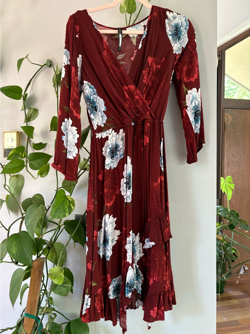 Tracy Reese Floral Wrap Midi Dress